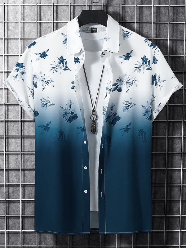 Manfinity RSRT Men Floral Print Ombre Shirt Without Tee