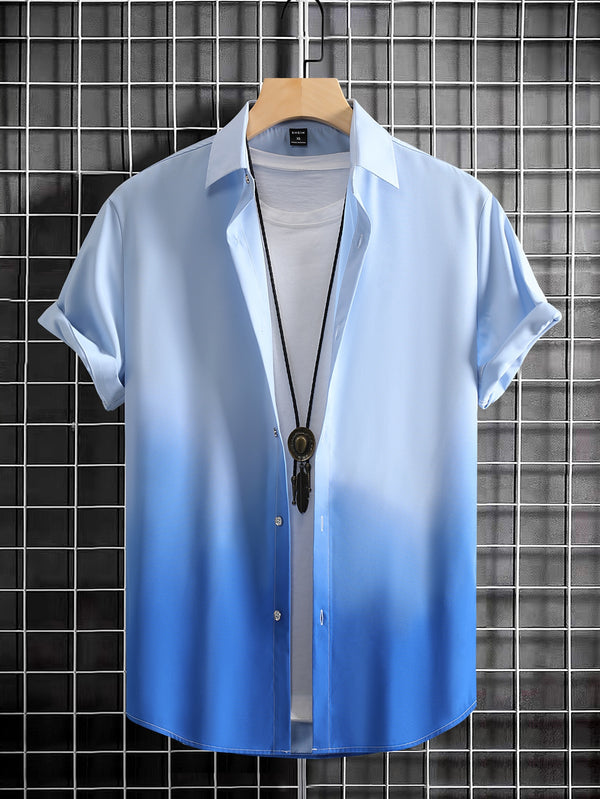 Manfinity Homme Men Ombre Button Up Shirt Without Tee