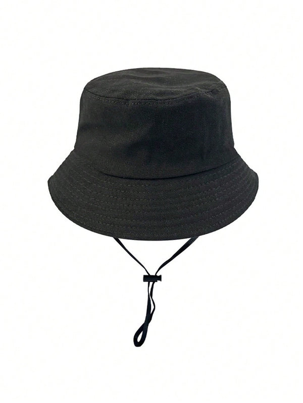 1pc Children's Bucket Hat, Detachable Windproof Rope Bucket Hat With Adjustable Head Circumference, Suitable For Daily Wear And Outdoor Activities