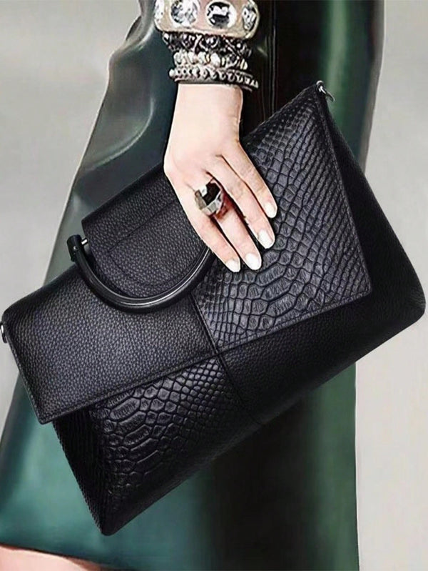 Luxury Crocodile Pattern Pu Leather Crossbody Bag, Fashionable Women's Versatile Handbag And Personality Clutch, 3pcs/Set,Tready Bride Bag, Perfect For Party, Wedding, Prom, Dinner/Banquet,Tready Party Bag