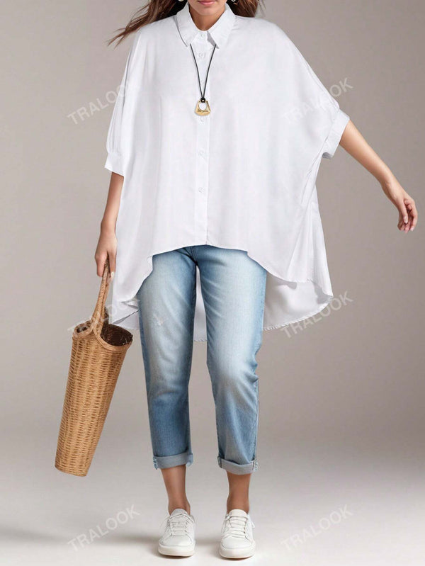 Women Solid Button Front Shirt