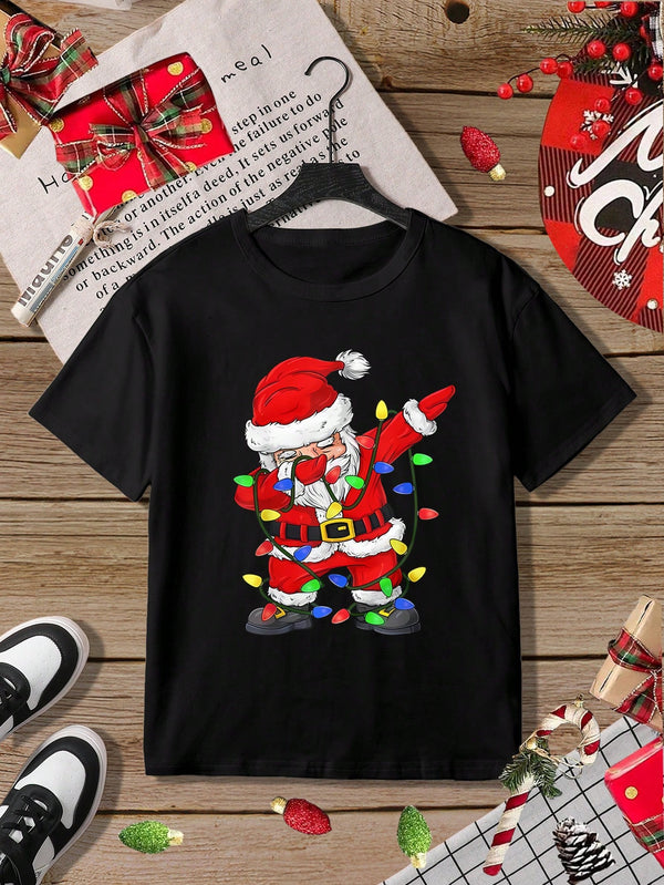 Casual Fashion Round Neck Knitted Printed T-Shirts For Tween Boys